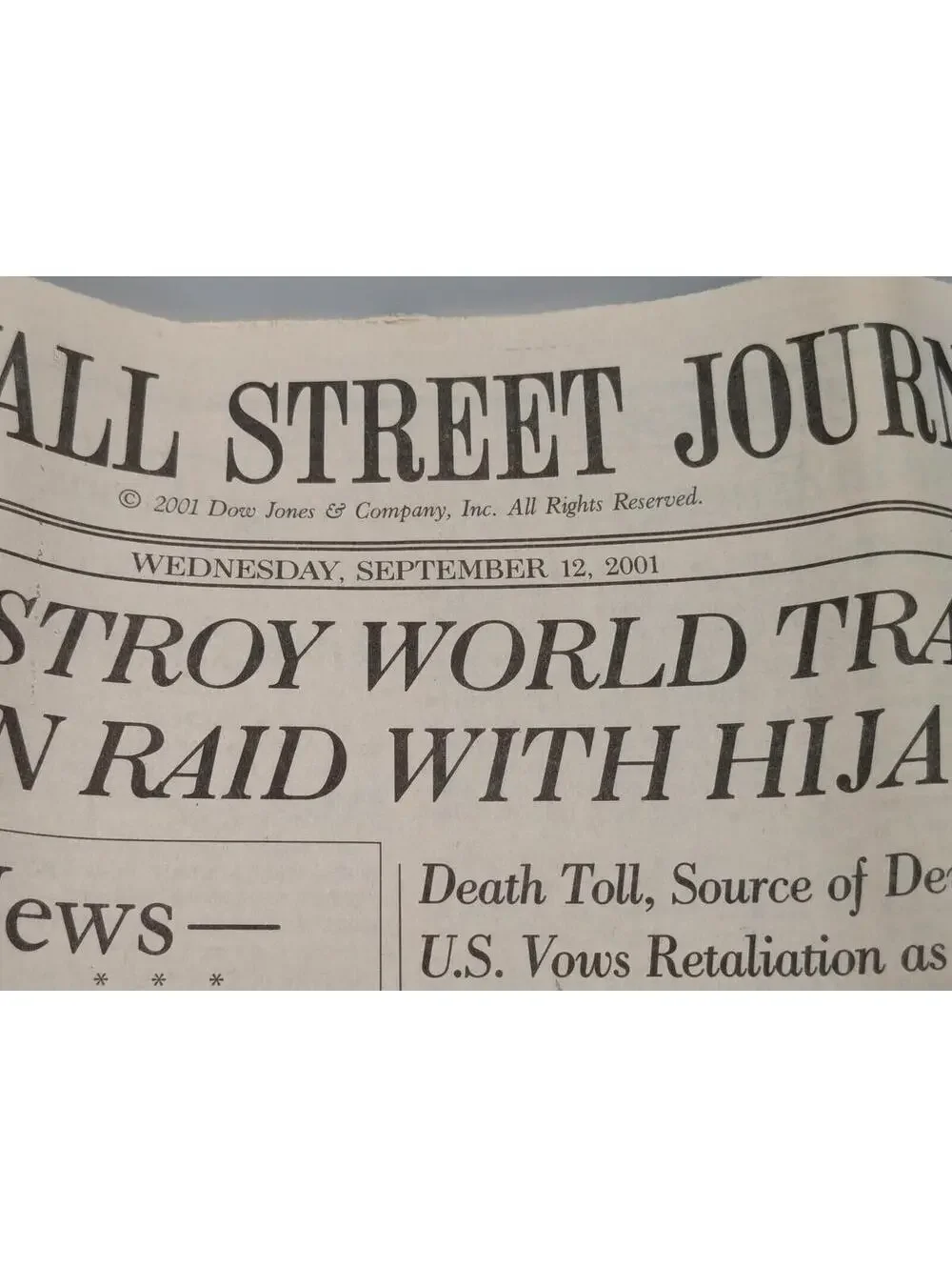 Wall Street Journal Sep 12, 2001, 